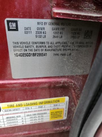 1G4GE5GD1BF286541 - 2011 BUICK LACROSSE CXS Kasztanowy zdjęcie 13