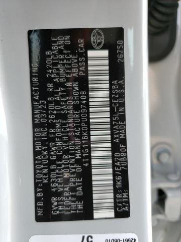 4T1G11BK0PU097408 - 2023 TOYOTA CAMRY SE NIGHT SHADE WHITE photo 13