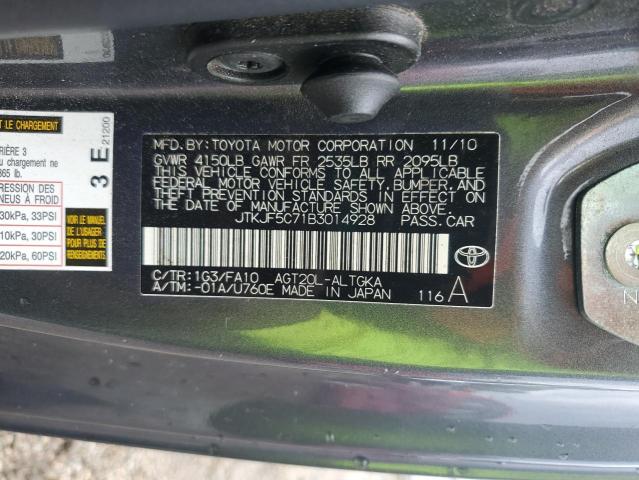 JTKJF5C71B3014928 - 2011 TOYOTA SCION TC 灰色 照片 12