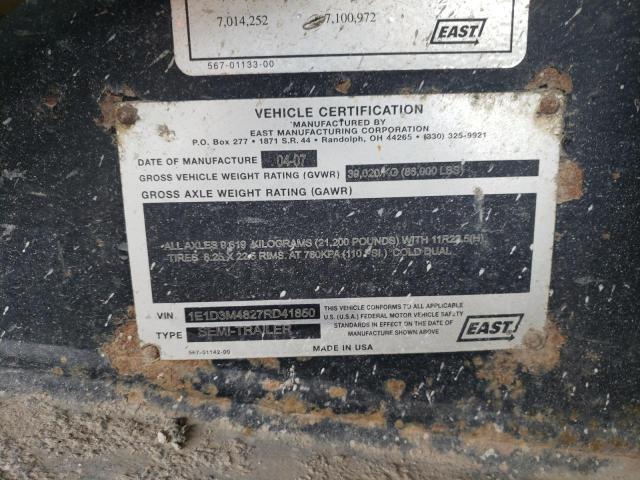 1E1D3M4827RD41850 - 2007 MISC TRAILER Սև լուսանկար 10