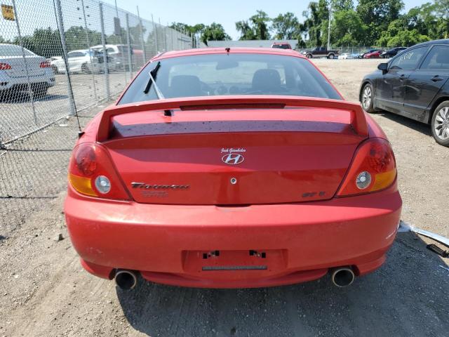 KMHHN65F14U131467 - 2004 HYUNDAI TIBURON GT RED photo 6