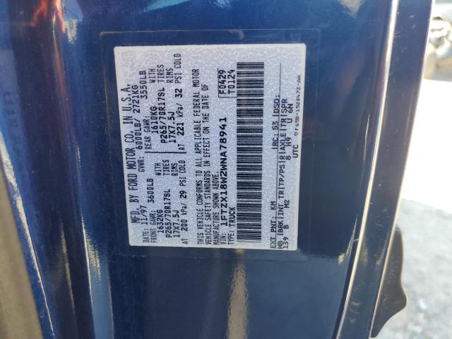 1FTZX18W2WNA78941 - 1998 FORD F-150 BLUE photo 12