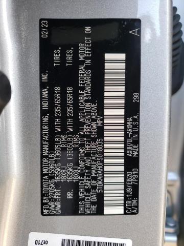 5TDKARAH0PS018035 - 2023 TOYOTA HIGHLANDER HYBRID XLE SILVER photo 13