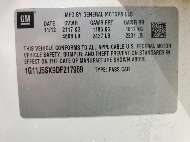 1G11J5SX9DF217969 - 2013 CHEVROLET MALIBU LTZ 白色 照片 13