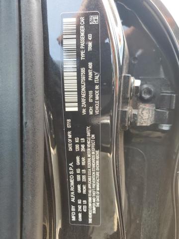 ZARFAEDNXJ7597585 - 2018 ALFA ROMEO GIULIA Q4 黑色 照片 12