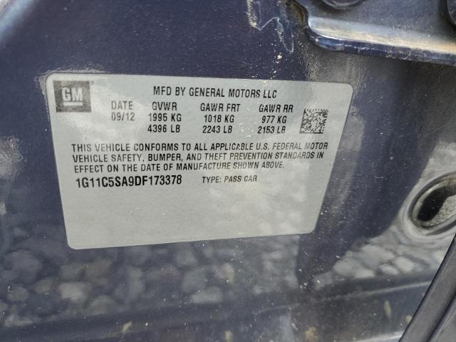 1G11C5SA9DF173378 - 2013 CHEVROLET MALIBU 1LT BLUE photo 12