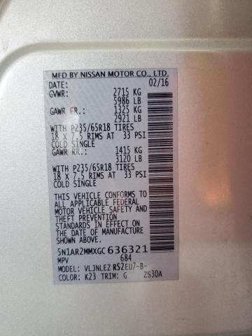 5N1AR2MMXGC636321 - 2016 NISSAN PATHFINDER S Silber Foto 14