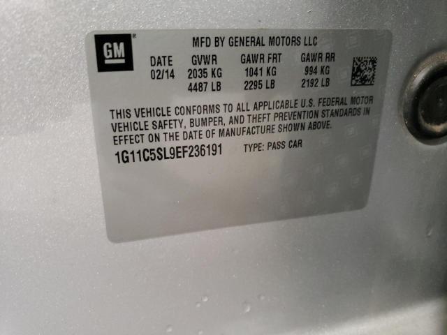 1G11C5SL9EF236191 - 2014 CHEVROLET MALIBU 1LT SILVER photo 13