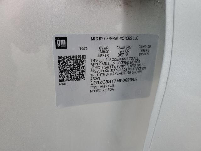 1G1ZC5ST7MF082095 - 2021 CHEVROLET MALIBU LS SILVER photo 12