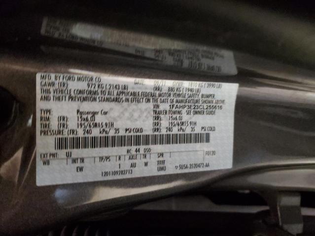 1FAHP3E23CL255616 - 2012 FORD FOCUS S GRAY photo 12