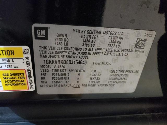 1GKKVRKD0DJ154646 - 2013 GMC ACADIA SLT-1 BLACK photo 12