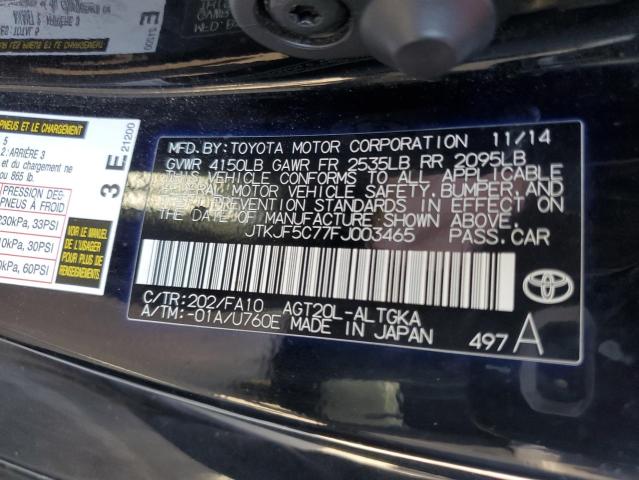 JTKJF5C77FJ003465 - 2015 TOYOTA SCION TC 黑色 照片 12