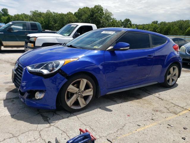 KMHTC6AE5EU184672 - 2014 HYUNDAI VELOSTER TURBO BLUE photo 1