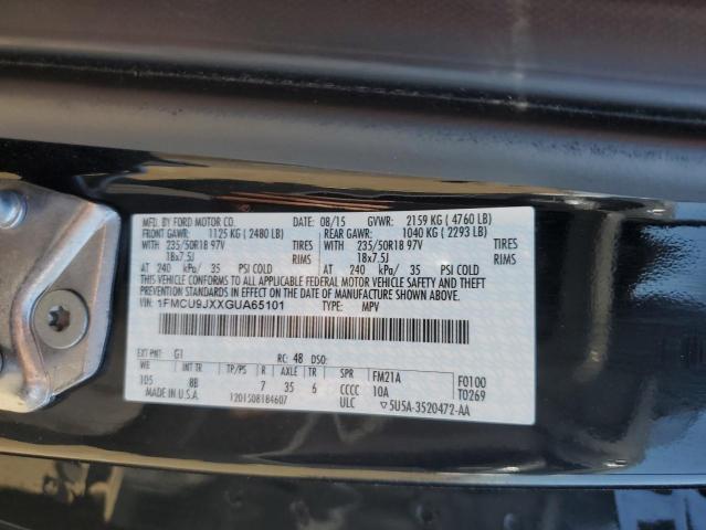 1FMCU9JXXGUA65101 - 2016 FORD ESCAPE TITANIUM BLACK photo 13