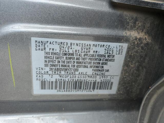 3N1AB8DV5MY271069 - 2021 NISSAN SENTRA SR GRAY photo 12