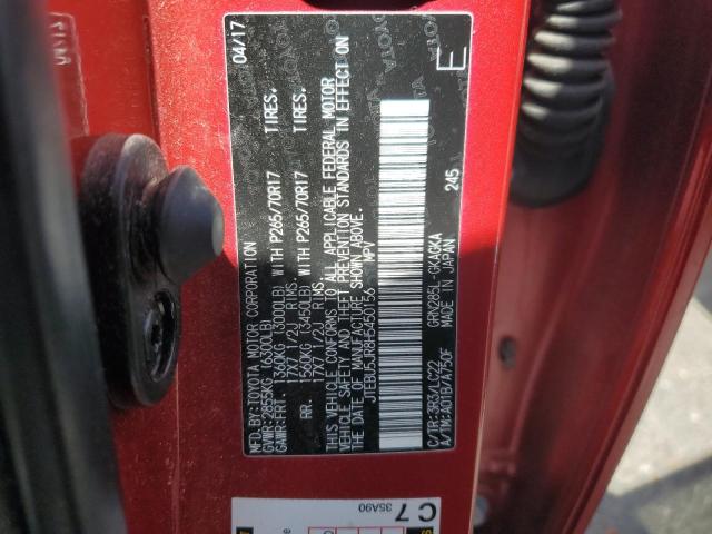JTEBU5JR8H5450156 - 2017 TOYOTA 4RUNNER SR5/SR5 PREMIUM 红色 照片 12