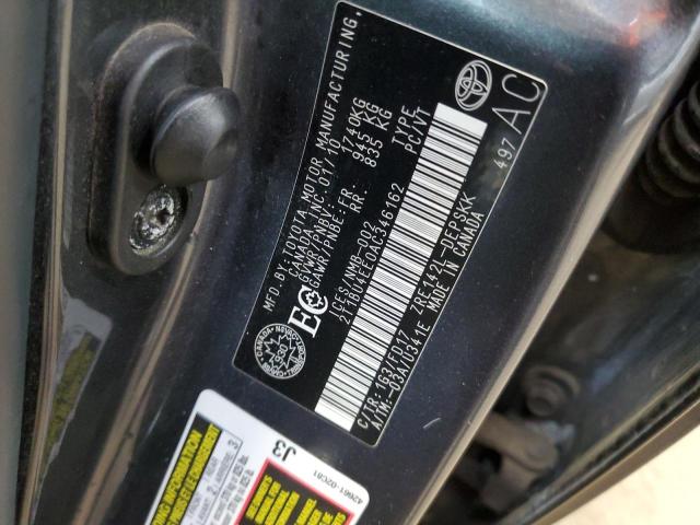 2T1BU4EE0AC346162 - 2010 TOYOTA COROLLA BASE GRAY photo 12