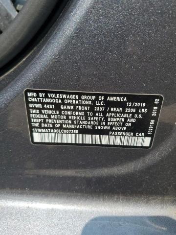 1VWMA7A30LC007255 - 2020 VOLKSWAGEN PASSAT R-LINE გრაფიტი ფოტო 12