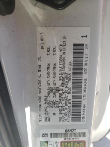 5TFRX5GN6JX112876 - 2018 TOYOTA TACOMA ACCESS CAB თეთრი ფოტო 12