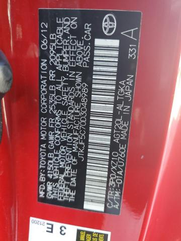 JTKJF5C70D3048989 - 2013 TOYOTA SCION TC Qırmızı foto 12