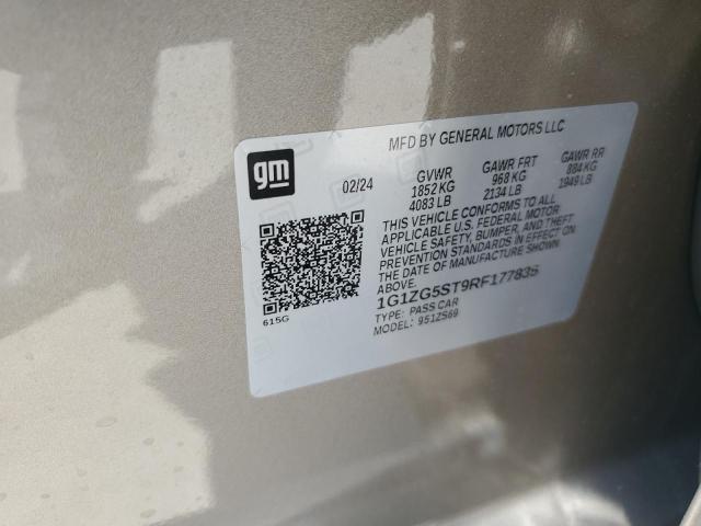 1G1ZG5ST9RF177835 - 2024 CHEVROLET MALIBU RS TAN photo 12