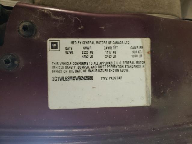 2G1WL52MXW9242980 - 1998 CHEVROLET LUMINA BASE BURGUNDY photo 13