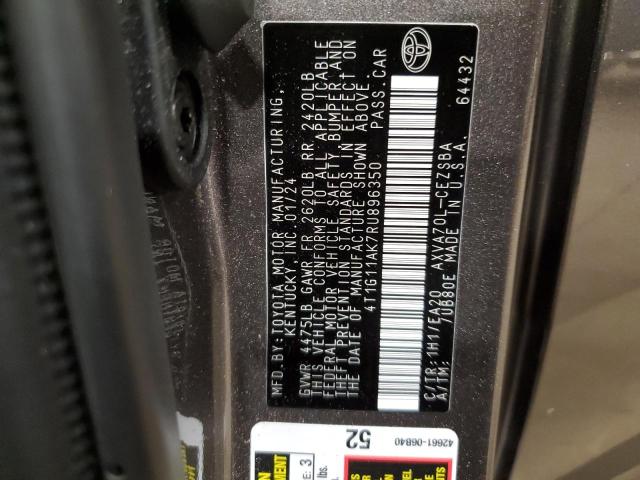 4T1G11AK7RU896350 - 2024 TOYOTA CAMRY SE NIGHT SHADE GRAY photo 12