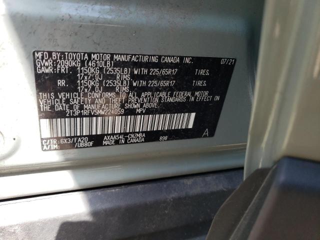 2T3P1RFV5MW224059 - 2021 TOYOTA RAV4 XLE GRAY photo 14