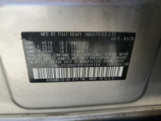 4S3BNAF61F3044799 - 2015 SUBARU LEGACY 2.5I PREMIUM SILVER photo 12