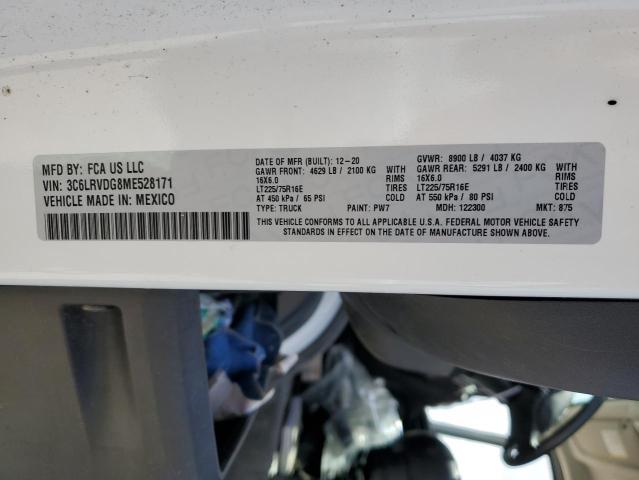 3C6LRVDG8ME528171 - 2021 RAM PROMASTER 2500 HIGH Ақ фото 14