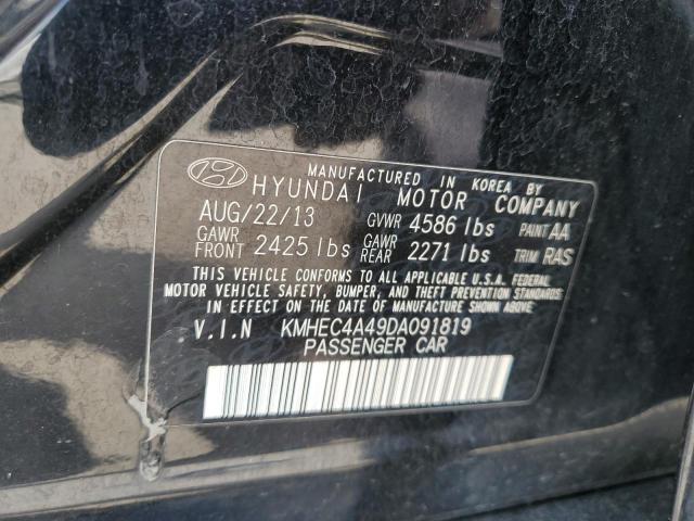 KMHEC4A49DA091819 - 2013 HYUNDAI SONATA HYBRID BLACK photo 12