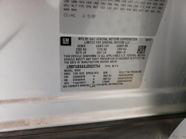 LRBFXBSAXJD023754 - 2018 BUICK ENVISION PREFERRED SILVER photo 13