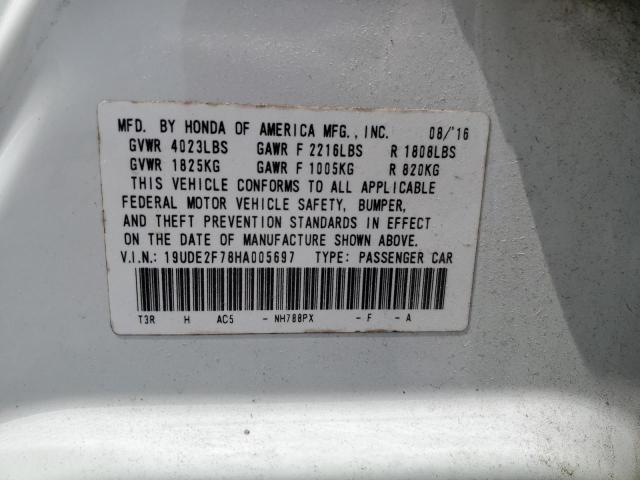 19UDE2F78HA005697 - 2017 ACURA ILX PREMIUM TECH WHITE photo 12