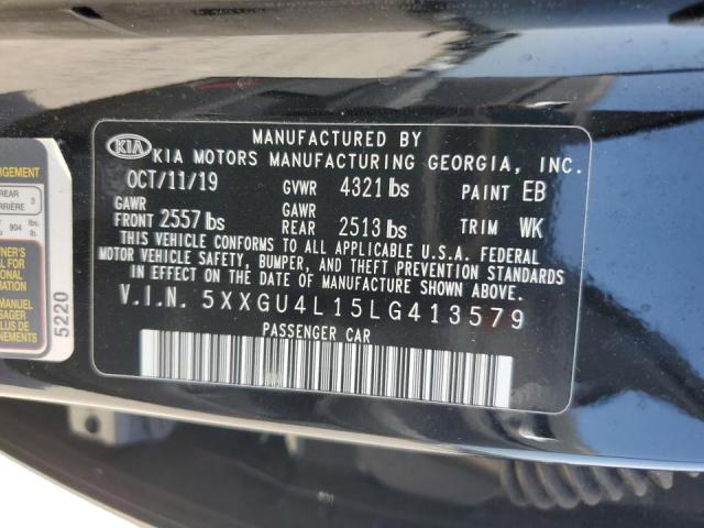 5XXGU4L15LG413579 - 2020 KIA OPTIMA EX BLACK photo 12