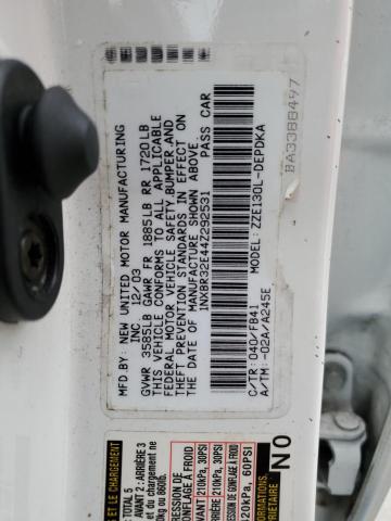 1NXBR32E44Z292531 - 2004 TOYOTA COROLLA CE WHITE photo 12