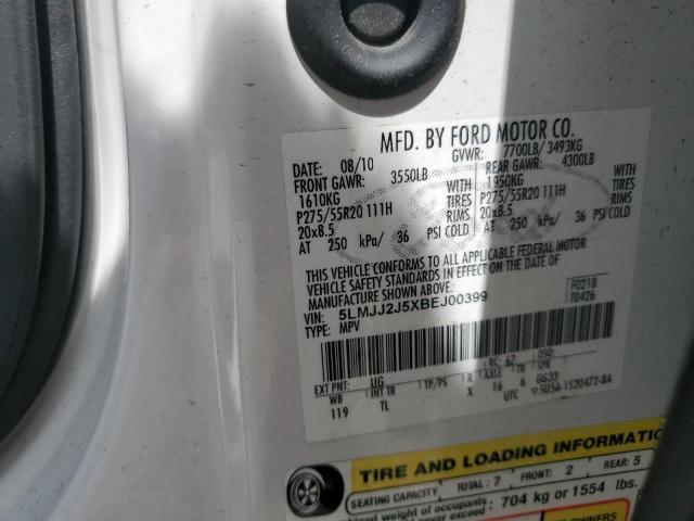 5LMJJ2J5XBEJ00399 - 2011 LINCOLN NAVIGATOR თეთრი ფოტო 13