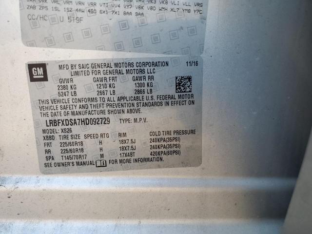 LRBFXDSA7HD092729 - 2017 BUICK ENVISION ESSENCE Gümüş foto 13