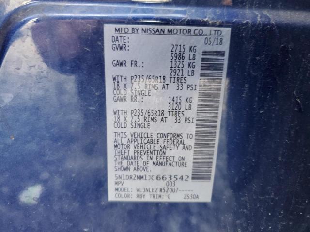 5N1DR2MM1JC663542 - 2018 NISSAN PATHFINDER S BLUE photo 13