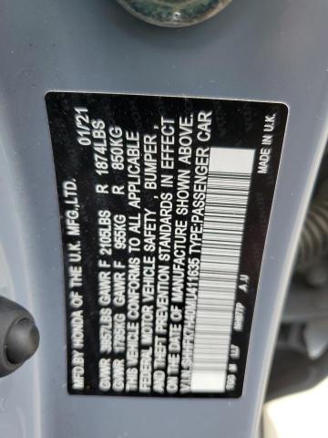 SHHFK7H40MU411635 - 2021 HONDA CIVIC SPORT ლურჯი ფოტო 12