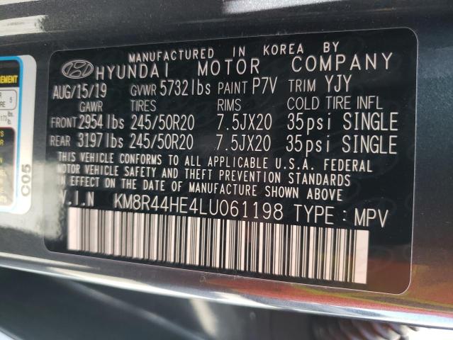 KM8R44HE4LU061198 - 2020 HYUNDAI PALISADE SEL GRAY photo 14