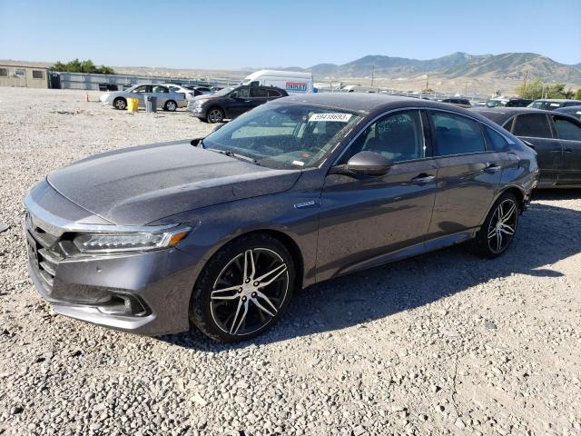 1HGCV3F91NA019665 - 2022 HONDA ACCORD TOURING HYBRID GRAY photo 1