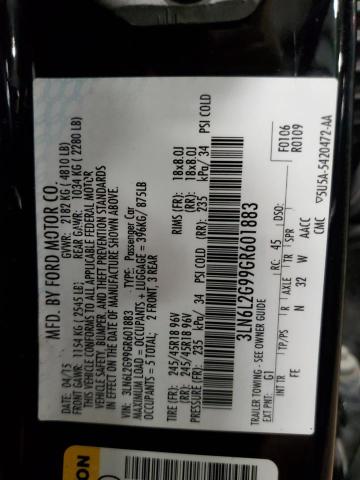 3LN6L2G99GR601883 - 2016 LINCOLN MKZ BLACK photo 12