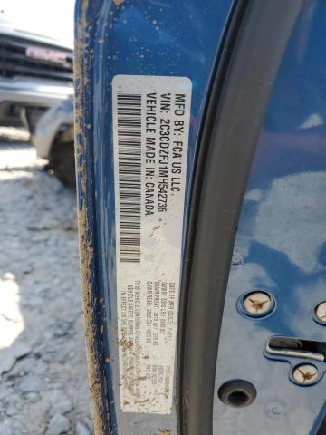 2C3CDZFJ1MH542736 - 2021 DODGE CHALLENGER R/T SCAT PACK BLUE photo 12