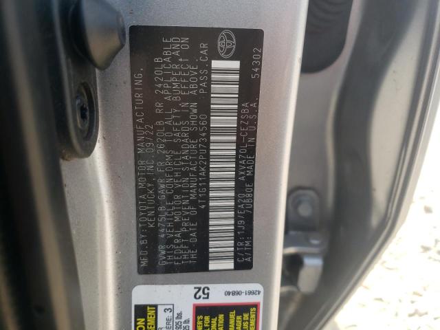 4T1G11AK2PU734560 - 2023 TOYOTA CAMRY SE NIGHT SHADE SILVER photo 12