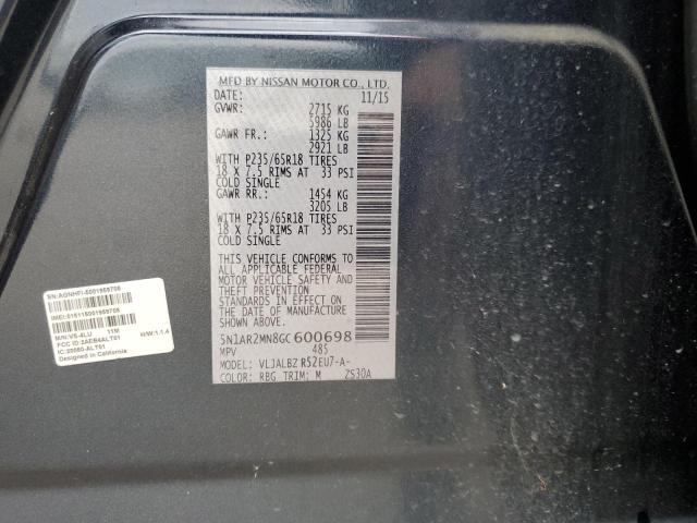 5N1AR2MN8GC600698 - 2016 NISSAN PATHFINDER S BLUE photo 13