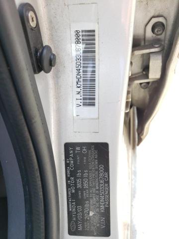 KMHDN45D33U678000 - 2003 HYUNDAI ELANTRA GLS SILVER photo 12