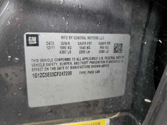 1G1ZC5E03CF247298 - 2012 CHEVROLET MALIBU 1LT GRAY photo 12