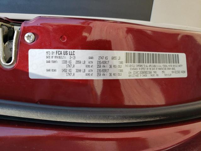 2C4RC1BG8KR651500 - 2019 CHRYSLER PACIFICA TOURING L 栗色 照片 13