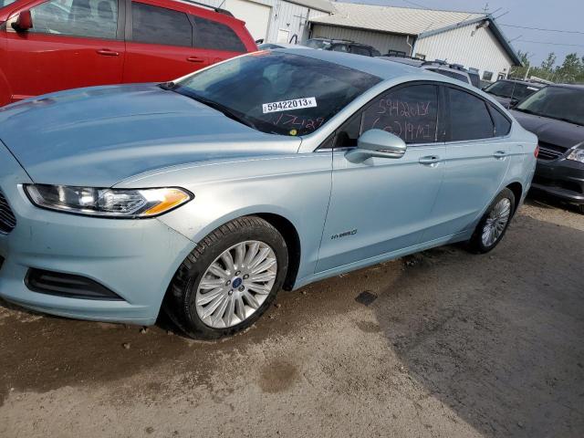 3FA6P0LU3ER217429 - 2014 FORD FUSION SE HYBRID BLUE photo 1