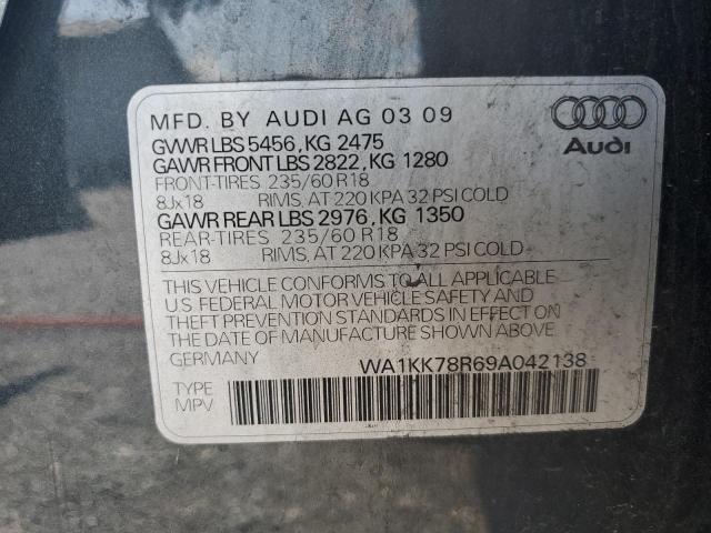 WA1KK78R69A042138 - 2009 AUDI Q5 3.2 SILVER photo 13